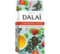 Чай зеленый крупнолистовой Dalai Strawberry Cream, 80 г