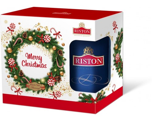 Набор черного чая Riston "С Рождеством" 50г + Кружка керамическая