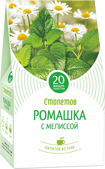 Чайный напиток Столетов "Ромашка с мелиссой" 20 пак.