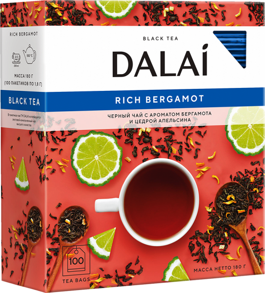 Чай черный Dalai Rich Bergamot 100 конв.