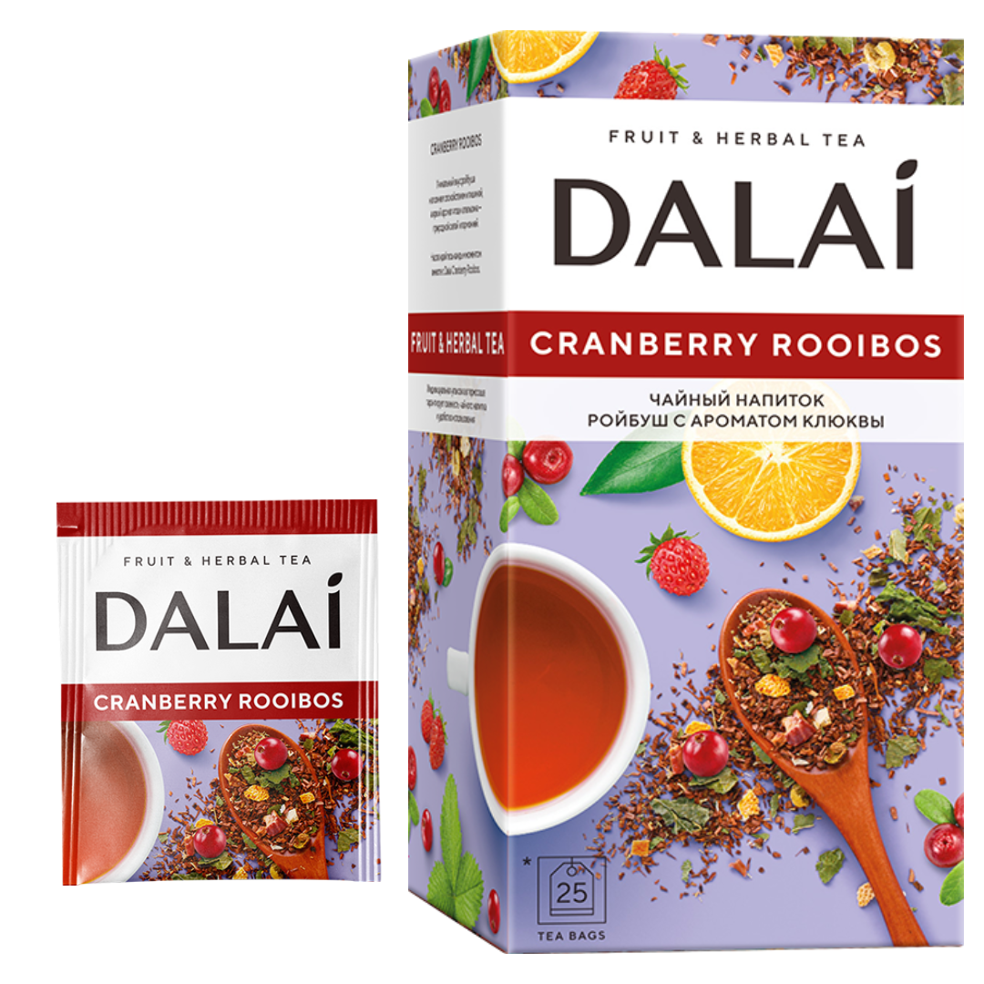 Чай травяной Dalai Cranberry rooibos 25 конв.