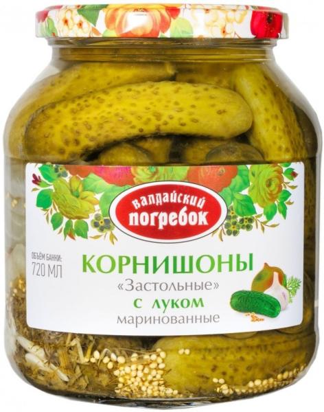 Корнишоны «Застольные» маринованные «Валдайский погребок» 720 мл