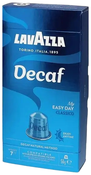 Кофе "Lavazza" молотый в капсулах ALU ESPRESSO DECAF 10 капс., без кофеина