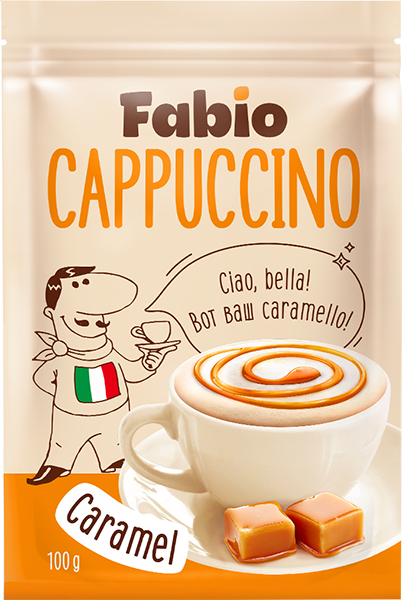 Напиток кофейный FABIO "Cappuccino Caramel" 100g