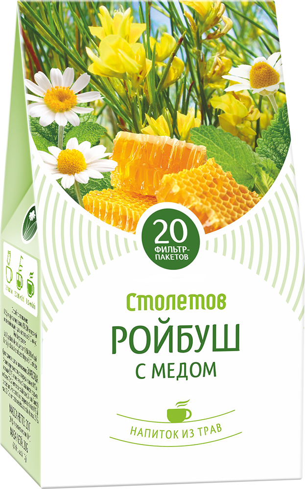 Чайный напиток Столетов "Ройбуш с медом" 20 пак.