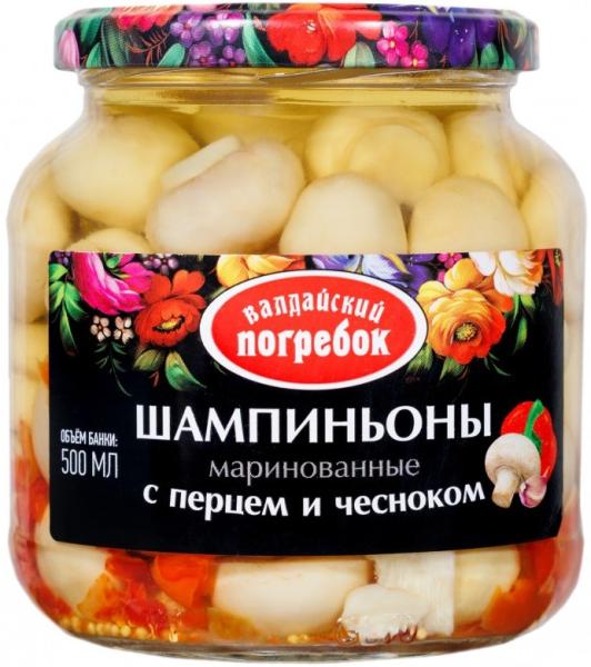 Шампиньоны маринов. "Валдайский погребок" 500 мл