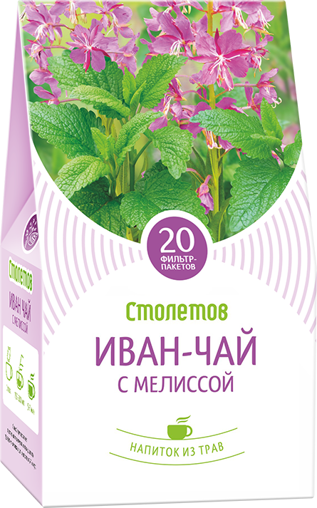 Чайный напиток Столетов "Иван-чай с мелиссой" 20 пак