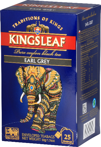  Чай "KINGS LEAF" Эрл Грей черный цейлонский с бергамотом 25 конв.