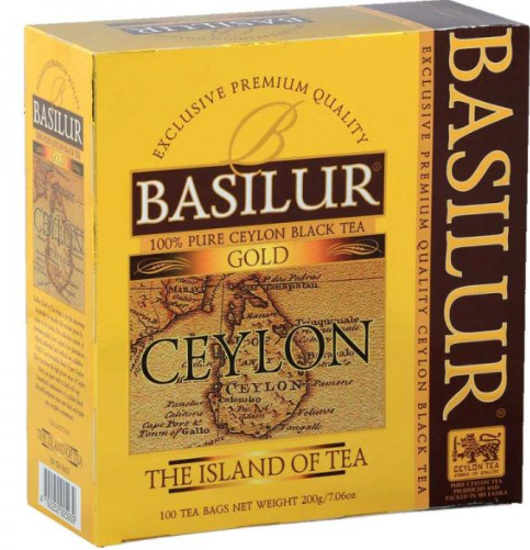 Чай Basilur колл. Чайный остров Цейлон "Золотой" 100 пак.