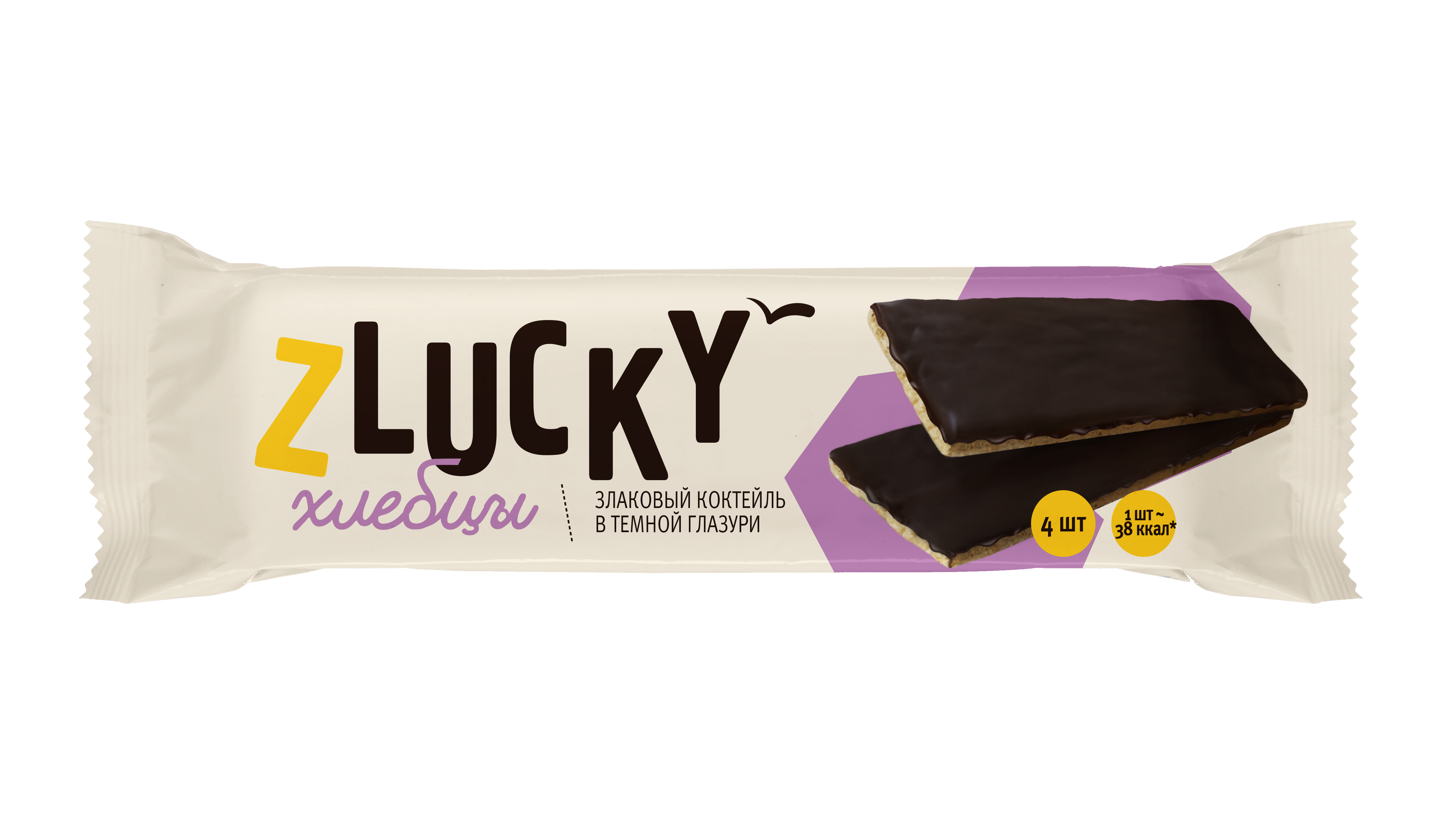 Хлебцы "Z LUCKY " Злаковый коктейль в темной глазури , 35 г
